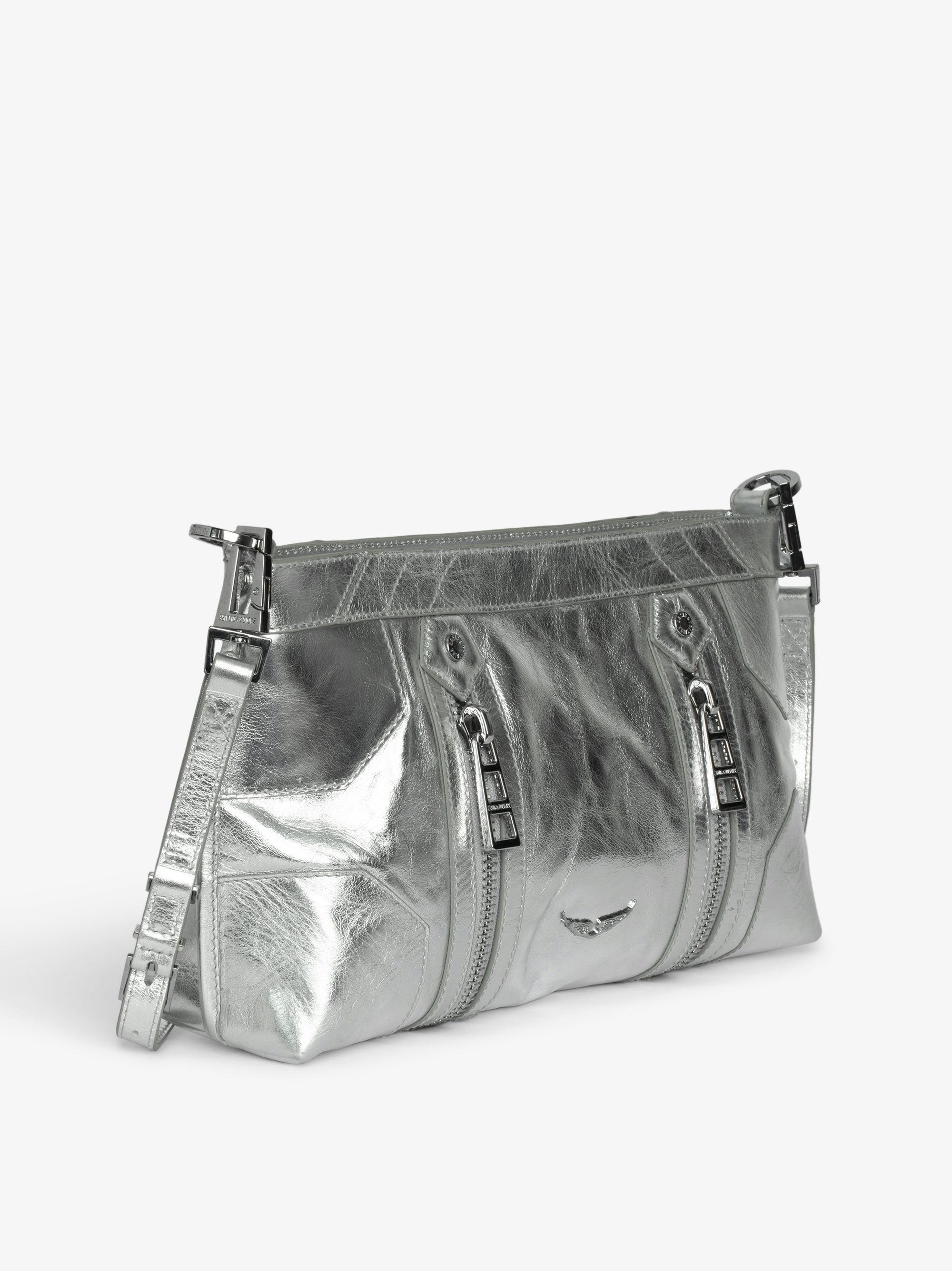 Sunny Moody Vintage Metal Bag - Metallic leather bag with adjustable shoulder strap and wing signature.